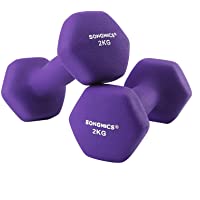 SONGMICS Juego de 2 Mancuernas para Gimnasio y Entrenamiento 2 x 2 kg SYL64PL